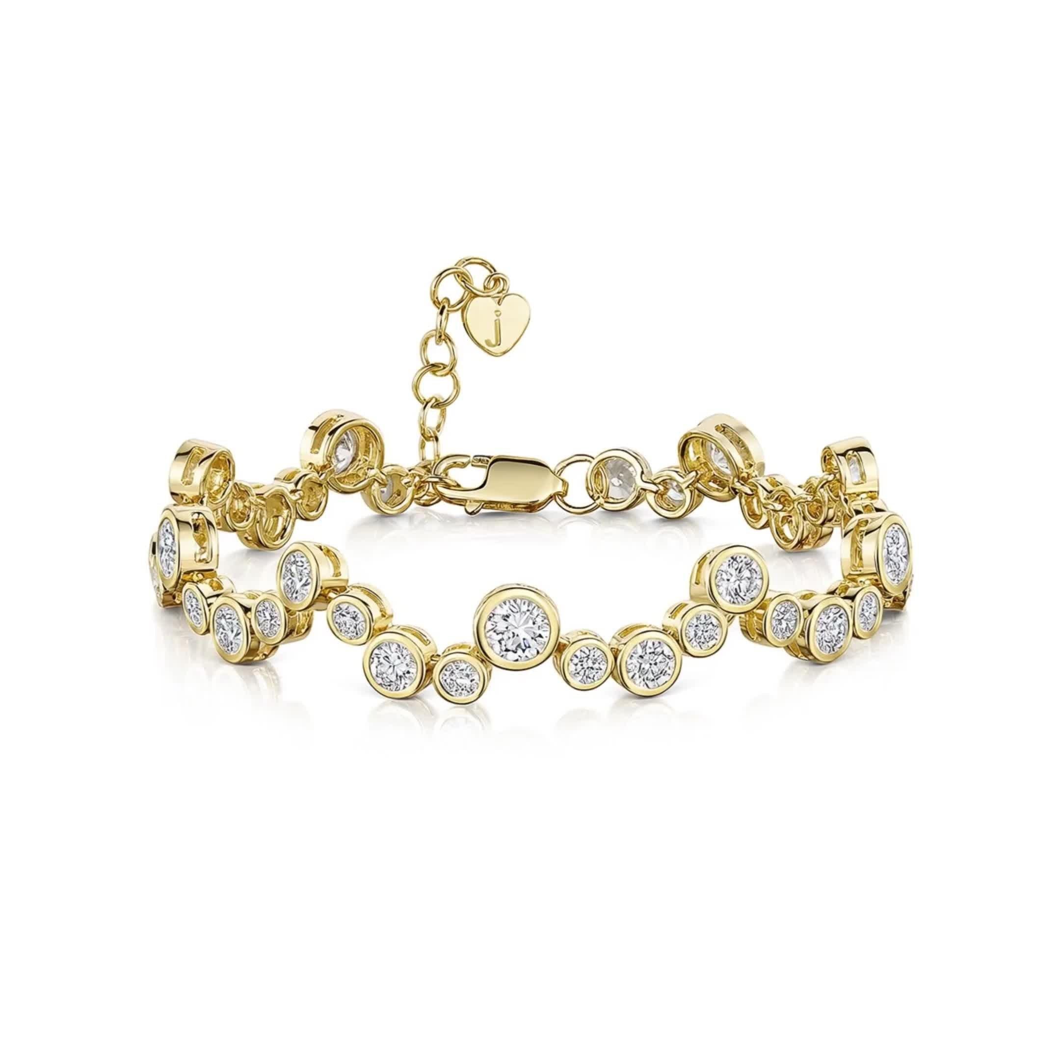 Jools by Jenny Brown cubic zirconia bubble bracelet silver (British brand)