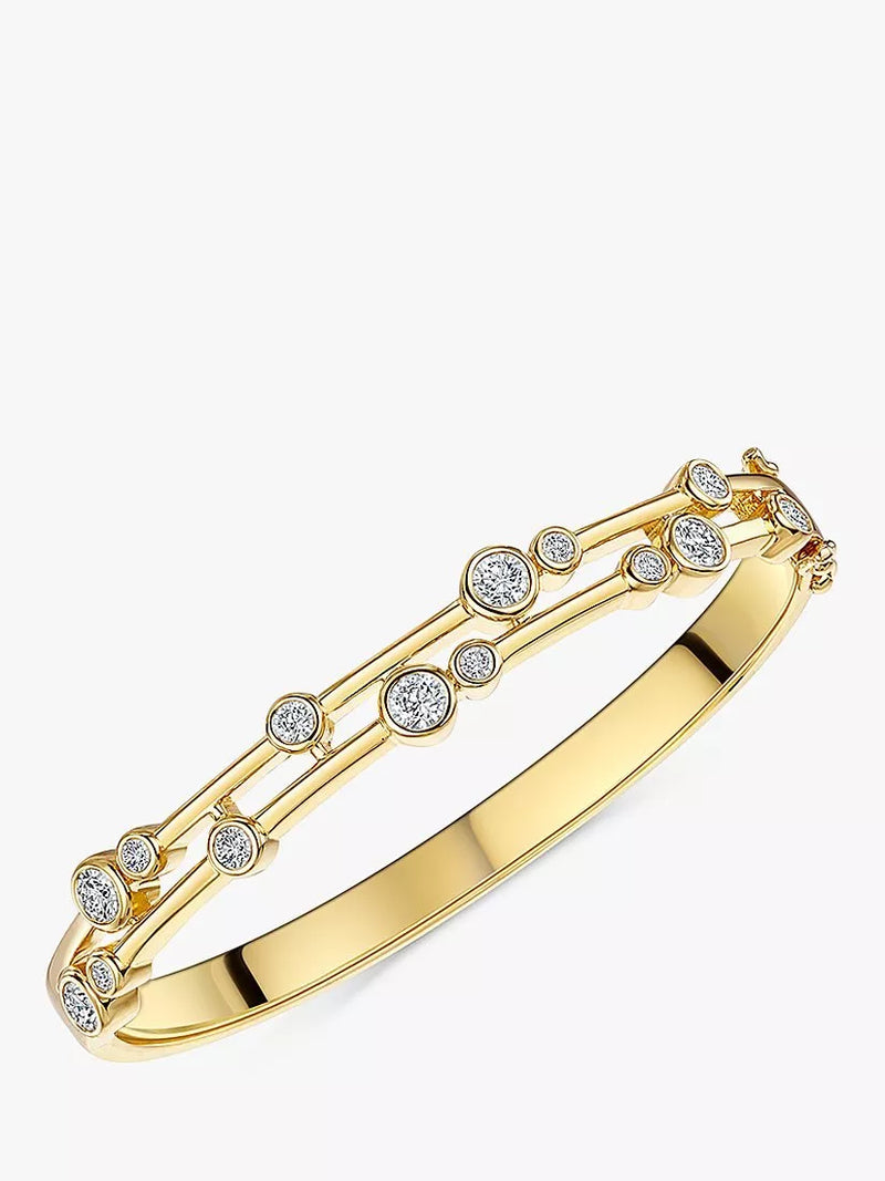 Jools by Jenny Brown Cubic Zirconia Bubble Double Row Bangle