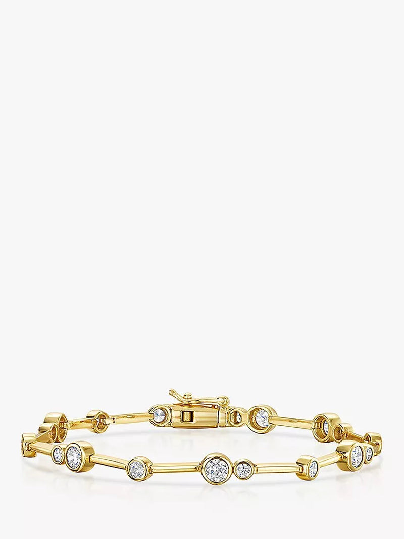 Jools by Jenny Brown Cubic Zirconia Bubble Line Bracelet, Gold