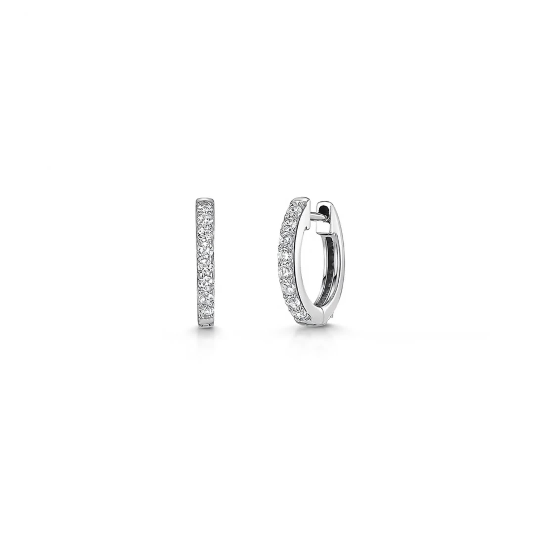 Jools by Jenny Brown cubic zirconia huggie hoop earrings 1.5cm, UK version