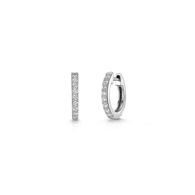 Jools by Jenny Brown cubic zirconia huggie hoop earrings 1.5cm, UK version