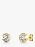 Jools by Jenny Brown cubic zirconia rubover stud earrings 0.7cm, imported from the UK