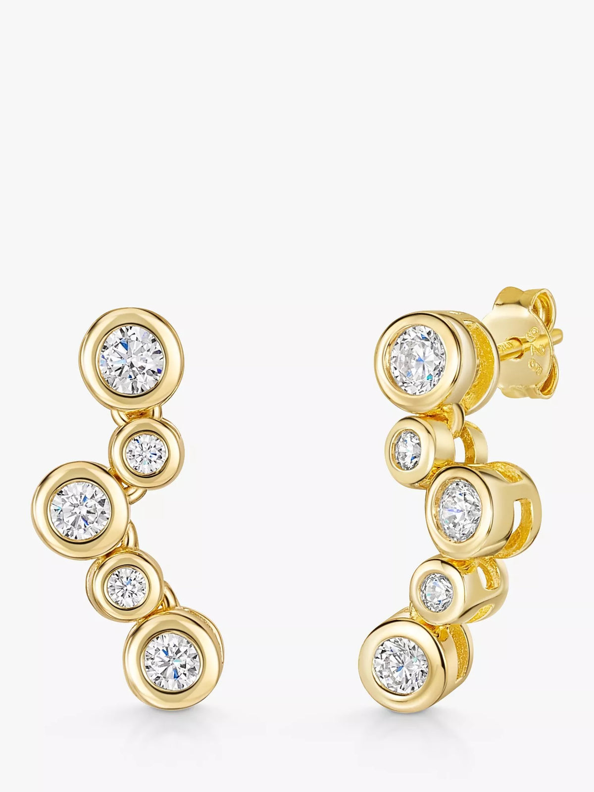 Jools by Jenny Brown cubic zirconia bubble drop earrings, UK version