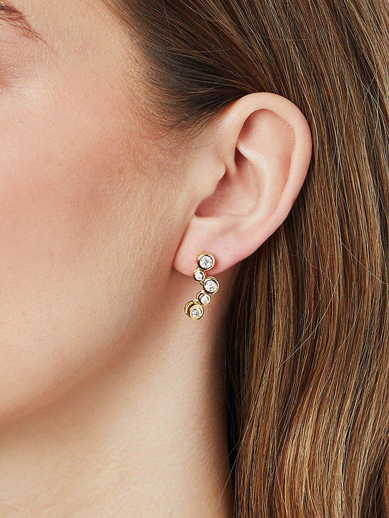 Jools by Jenny Brown cubic zirconia bubble drop earrings, UK version