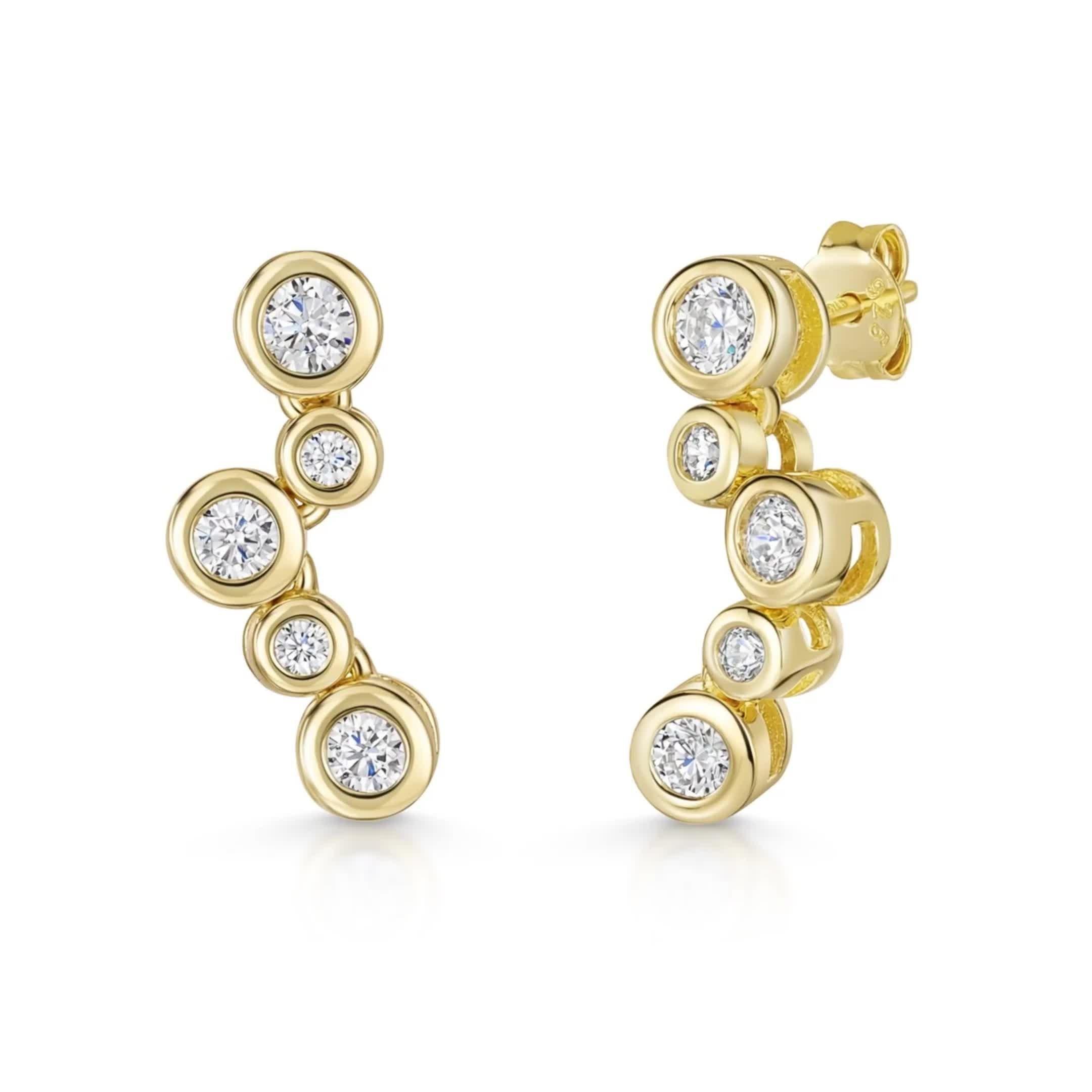 Jools by Jenny Brown cubic zirconia bubble drop earrings, UK version