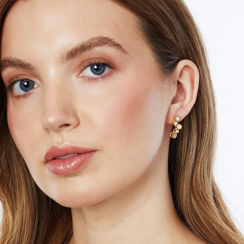 Jools by Jenny Brown cubic zirconia bubble drop earrings, UK version