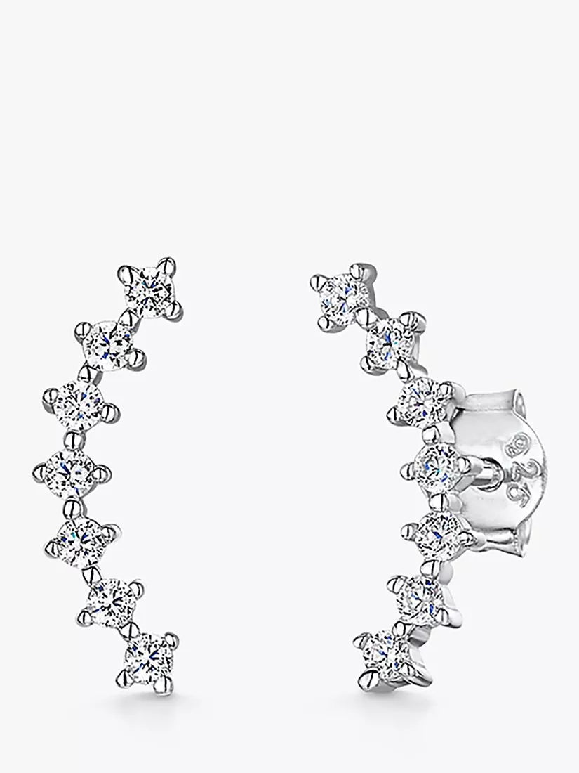 Jools by Jenny Brown cubic zirconia earrings silver (British brand)