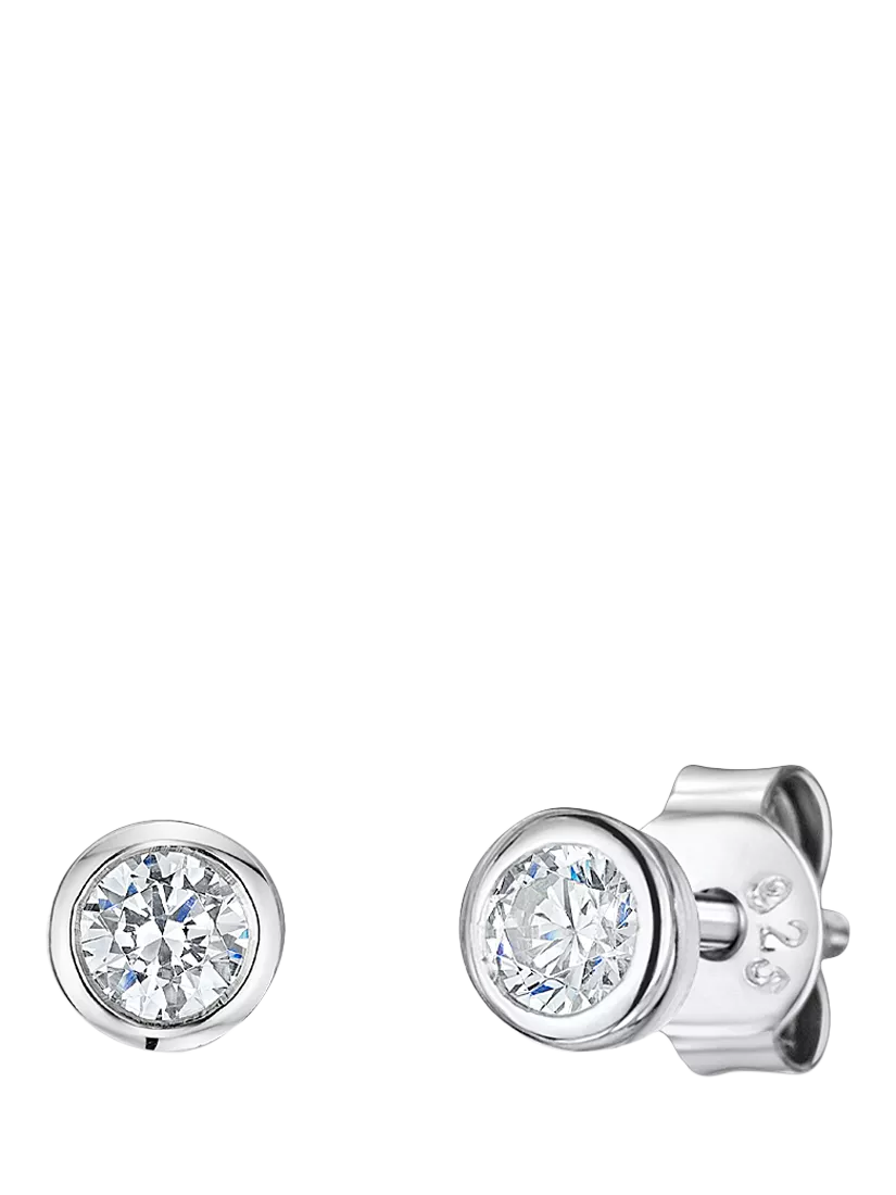 Jools by Jenny Brown cubic zirconia stud earrings 3mm (British brand)