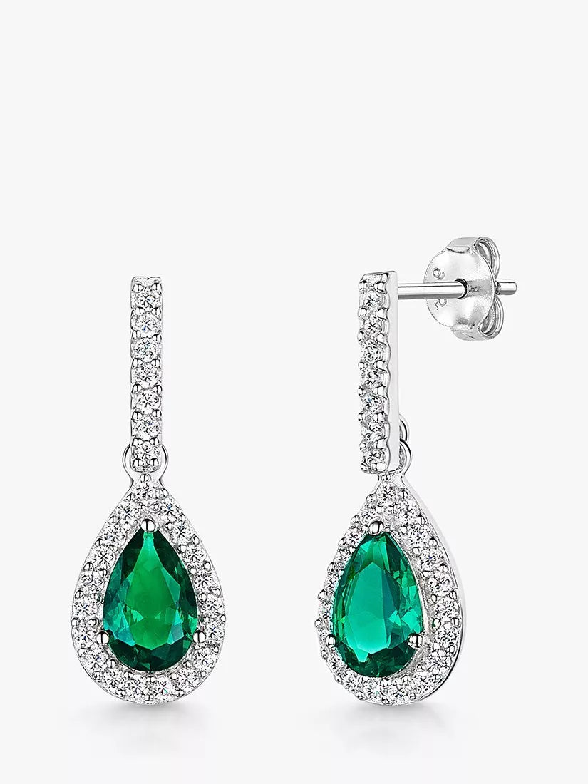 Jools by Jenny Brown cubic zirconia halo drop earrings - British product