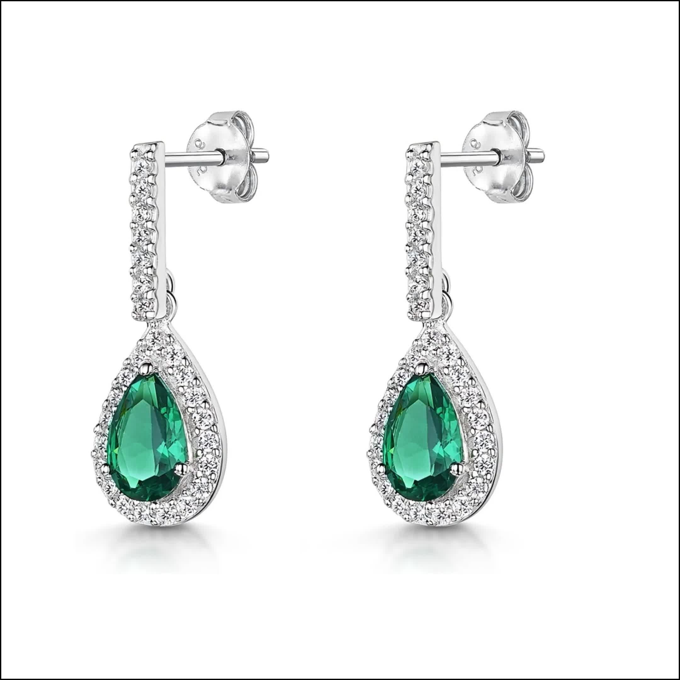 Jools by Jenny Brown cubic zirconia halo drop earrings - British product