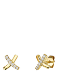 Jools by Jenny Brown Cubic Zirconia Cross Stud Earrings