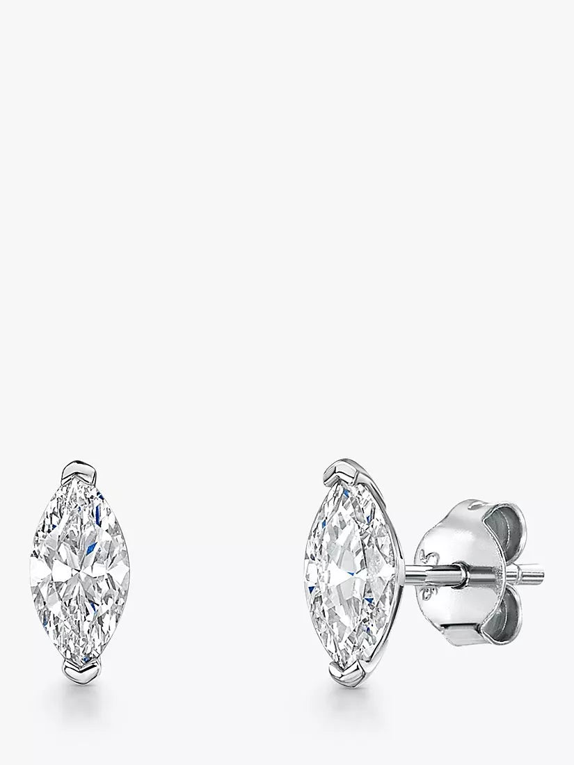 Jools by Jenny Brown cubic zirconia stud earrings 9x5mm, UK version