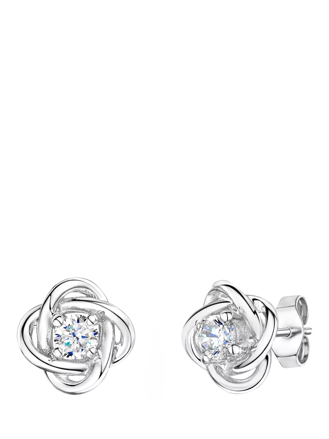 Jools by Jenny Brown Cubic Zirconia Woven Knot Stud Earrings