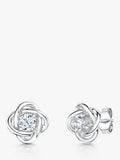 Jools cubic zirconia woven knot stud earrings 1cm (British brand)