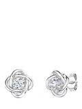 Jools by Jenny Brown Cubic Zirconia Woven Knot Stud Earrings