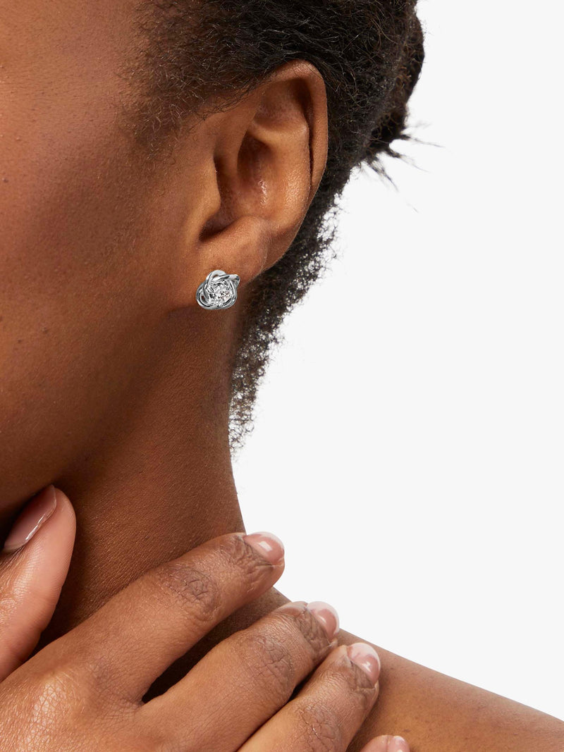 Jools cubic zirconia woven knot stud earrings 1cm (British brand)