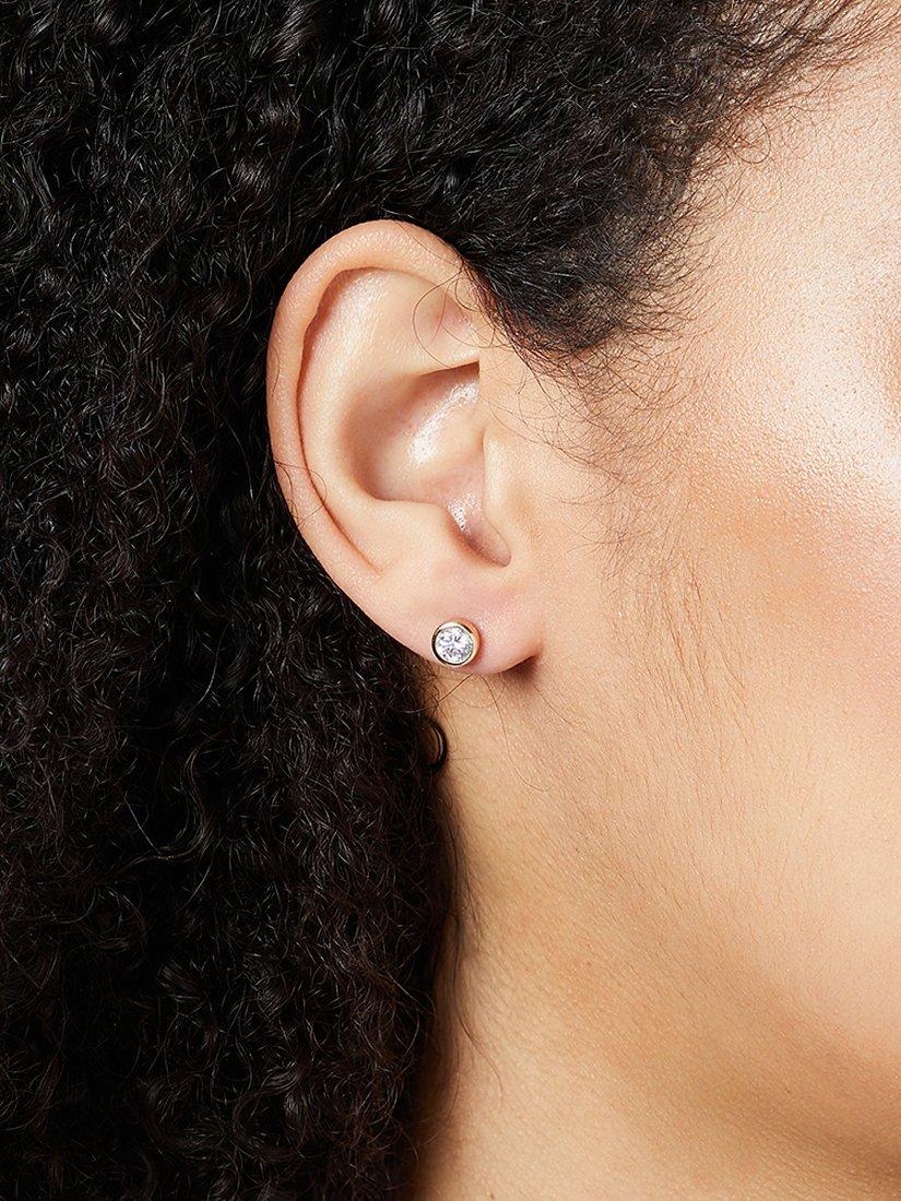 Jools by Jenny Brown cubic zirconia stud earrings 6mm, imported from the UK