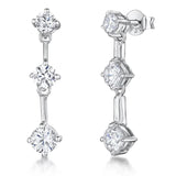 Jools by Jenny Brown three stone cubic zirconia drop earrings 2.5cm (British brand)