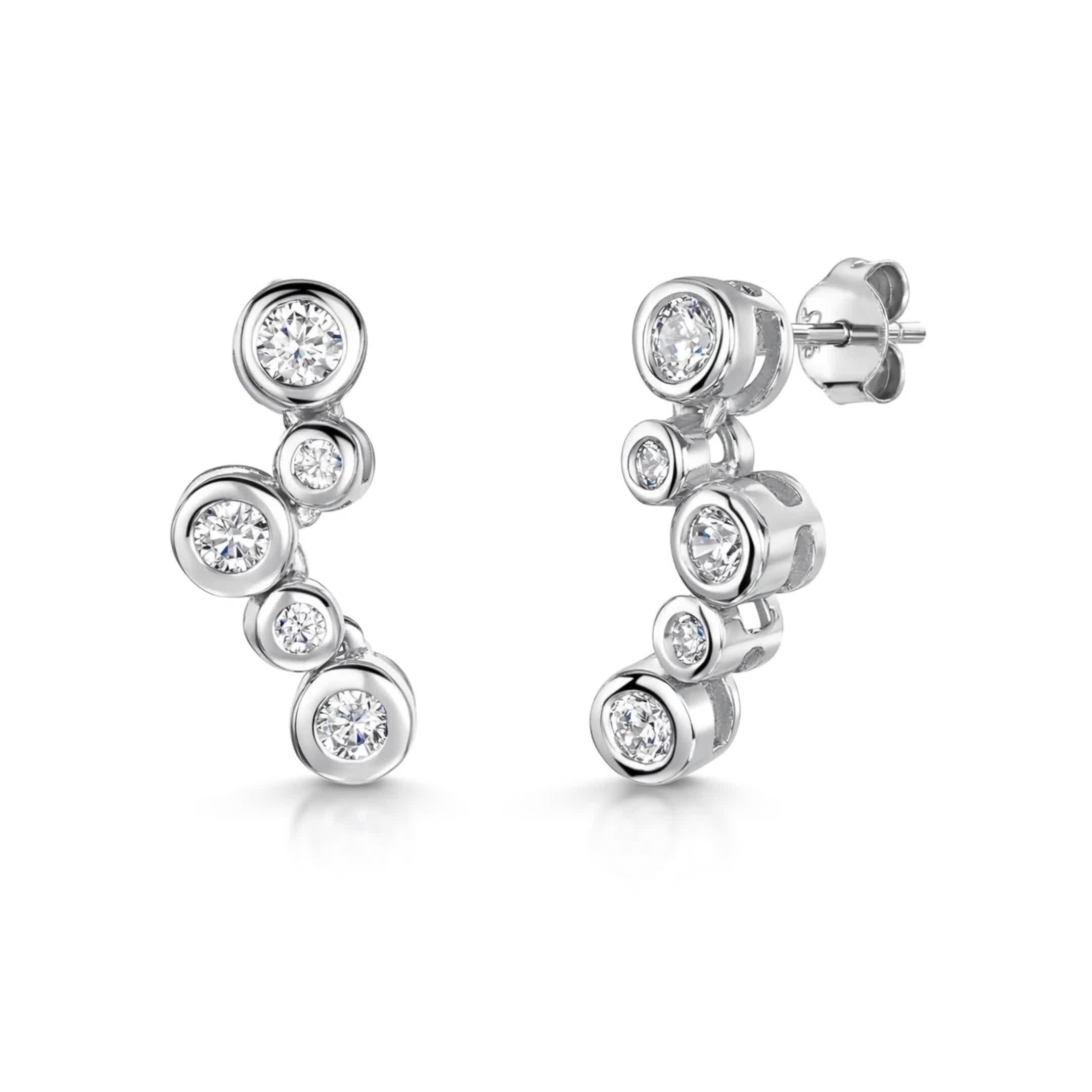 Jools by Jenny Brown cubic zirconia bubble drop earrings, UK version