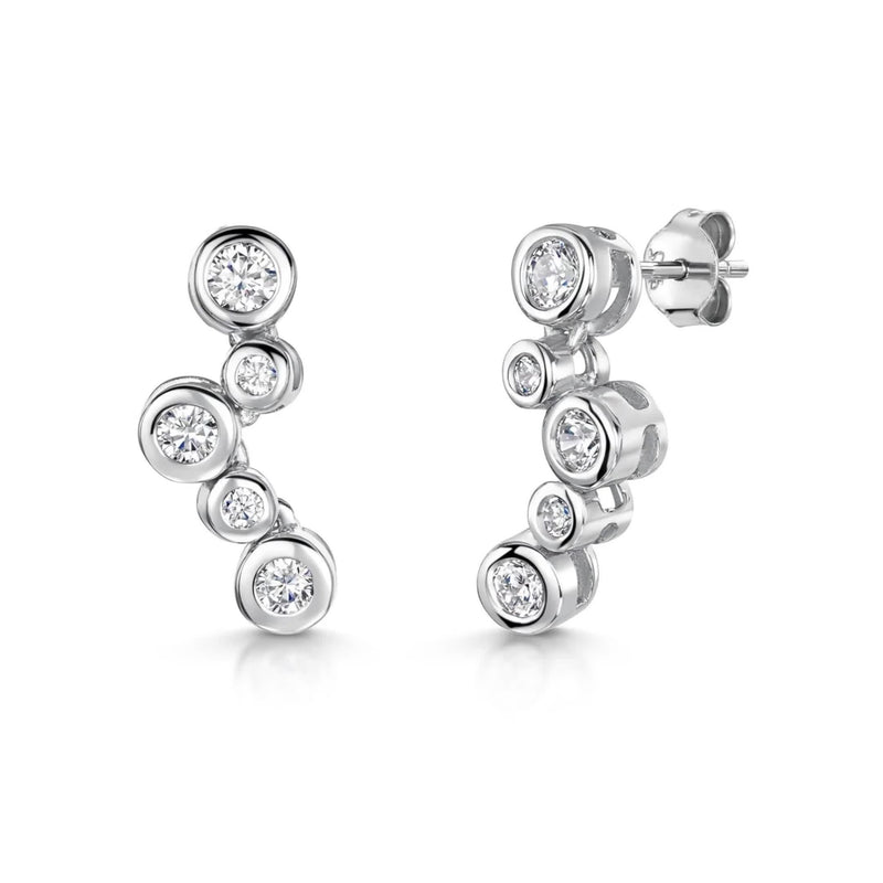 Jools by Jenny Brown cubic zirconia bubble drop earrings, UK version