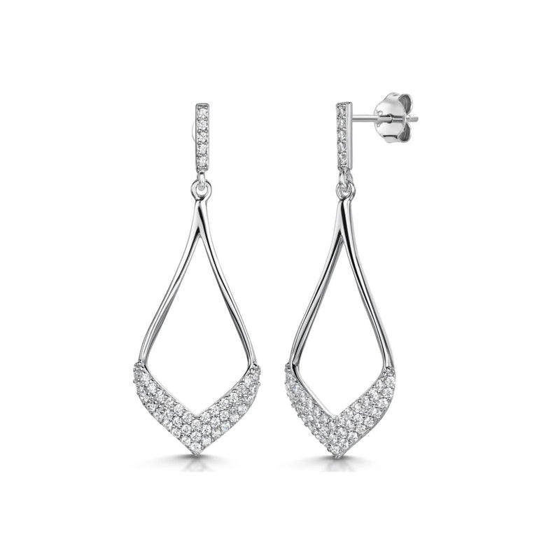 Jools by Jenny Brown open teardrop cubic zirconia earrings (British brand)