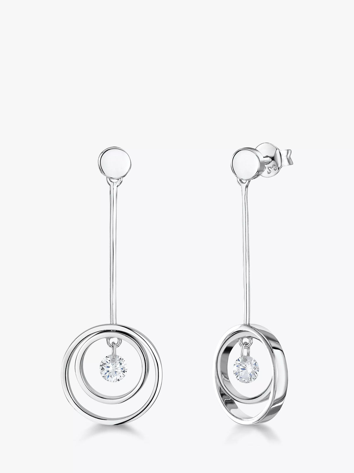 Jools by Jenny Brown drop earrings cubic zirconia silver, UK version