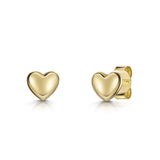 Jools by Jenny Brown polished heart stud earrings sterling silver (British brand)