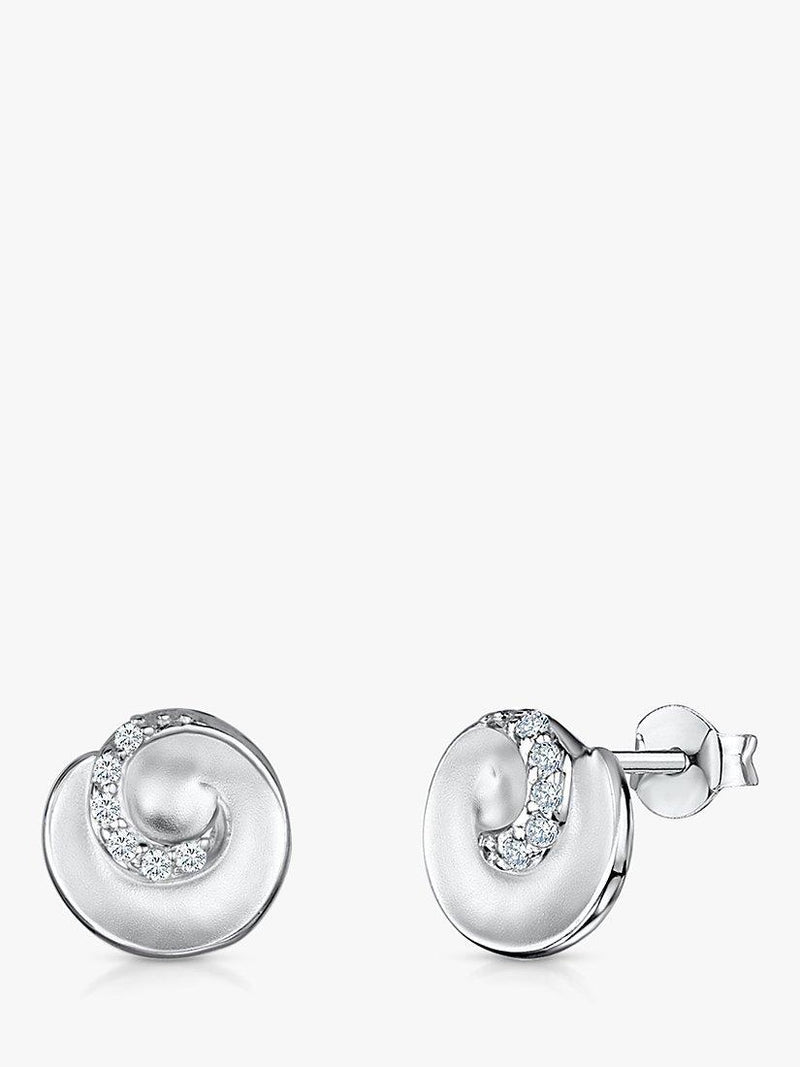 Jools by Jenny Brown cubic zirconia swirl stud earrings 1cm - British product