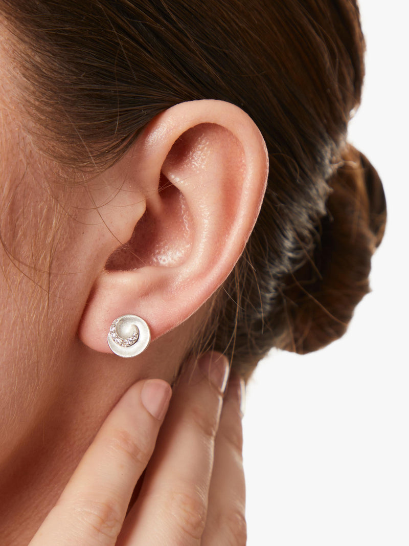 Jools by Jenny Brown cubic zirconia swirl stud earrings 1cm - British product