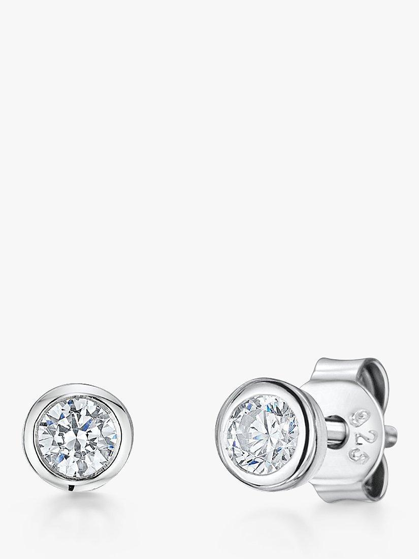 Jools by Jenny Brown cubic zirconia rubover stud earrings 5mm - British product