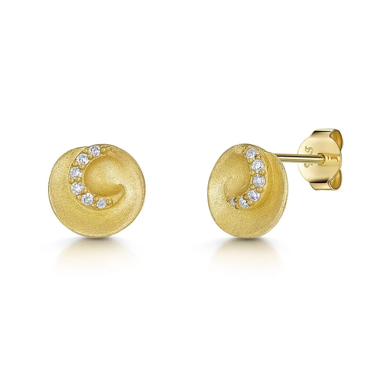 Jools by Jenny Brown cubic zirconia swirl stud earrings 1cm - British product