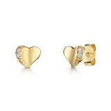 Jools by Jenny Brown heart stud earrings silver cubic zirconia, UK version