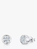 Jools by Jenny Brown cubic zirconia rubover stud earrings 0.7cm, imported from the UK