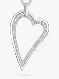Jools by Jenny Brown silver cubic zirconia heart pendant necklace, UK version