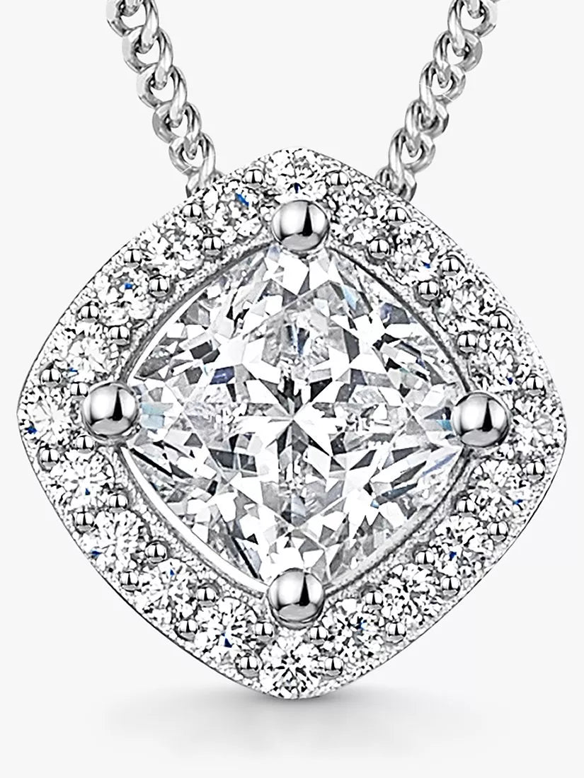 Jools by Jenny Brown small cubic zirconia halo pendant necklace - British product