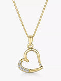 Jools by Jenny Brown Cubic Zirconia Hanging Heart Necklace, 41-46cm