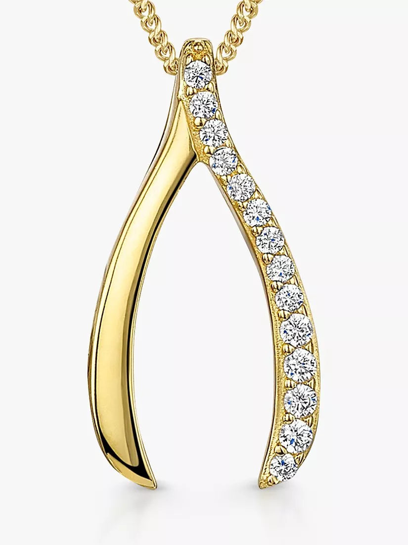 Jools by Jenny Brown Cubic Zirconia Wishbone Necklace