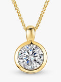 Jools cubic zirconia rubover pendant necklace 6mm, imported from the UK