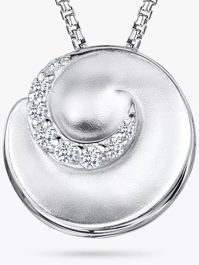 Jools by Jenny Brown cubic zirconia satin swirl pendant necklace (British brand)