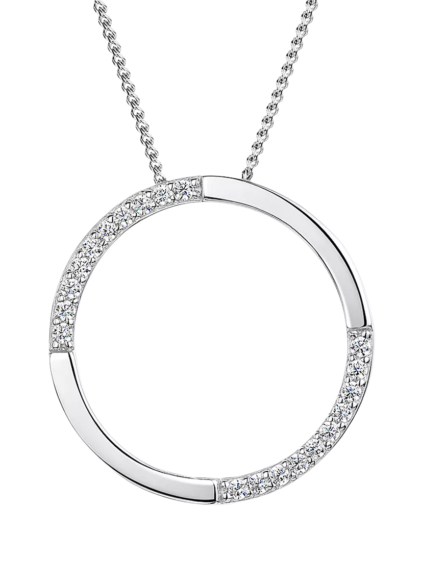 Jools by Jenny Brown pendant necklace open circle cubic zirconia - British product
