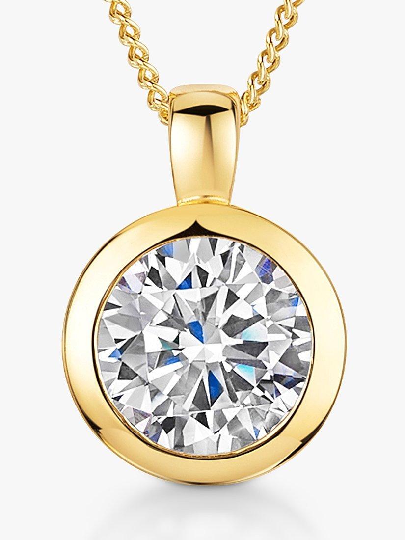 Jools cubic zirconia pendant necklace 18ct gold vermeil (British brand)