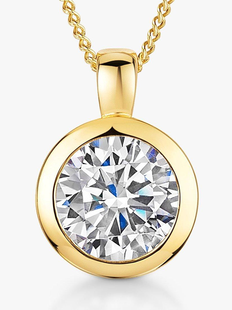 Jools cubic zirconia pendant necklace 18ct gold vermeil (British brand)