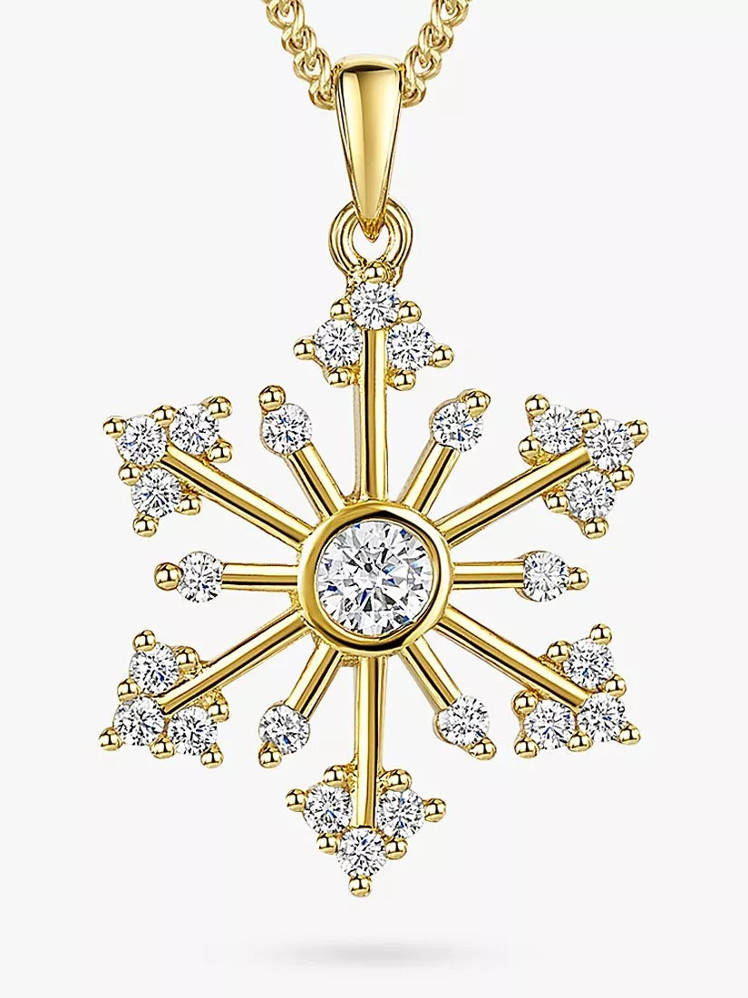 Jools by Jenny Brown Rubover Cubic Zirconia Snowflake Pendant Necklace