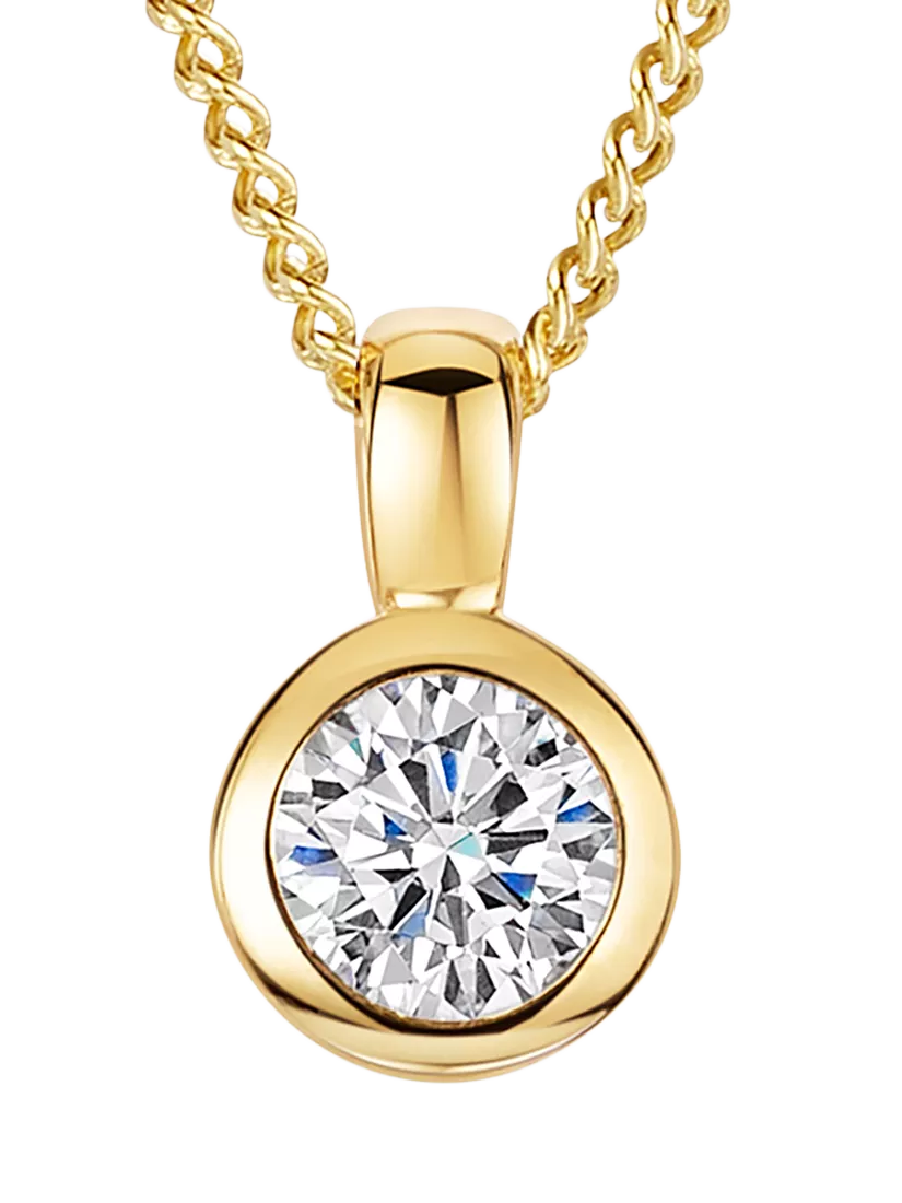 Jools by Jenny Brown 4mm Cubic Zirconia Rubover Pendant Necklace