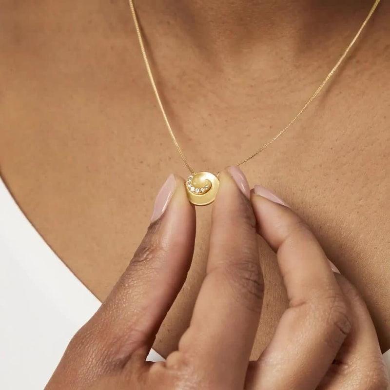 Jools by Jenny Brown cubic zirconia satin swirl pendant necklace (British brand)