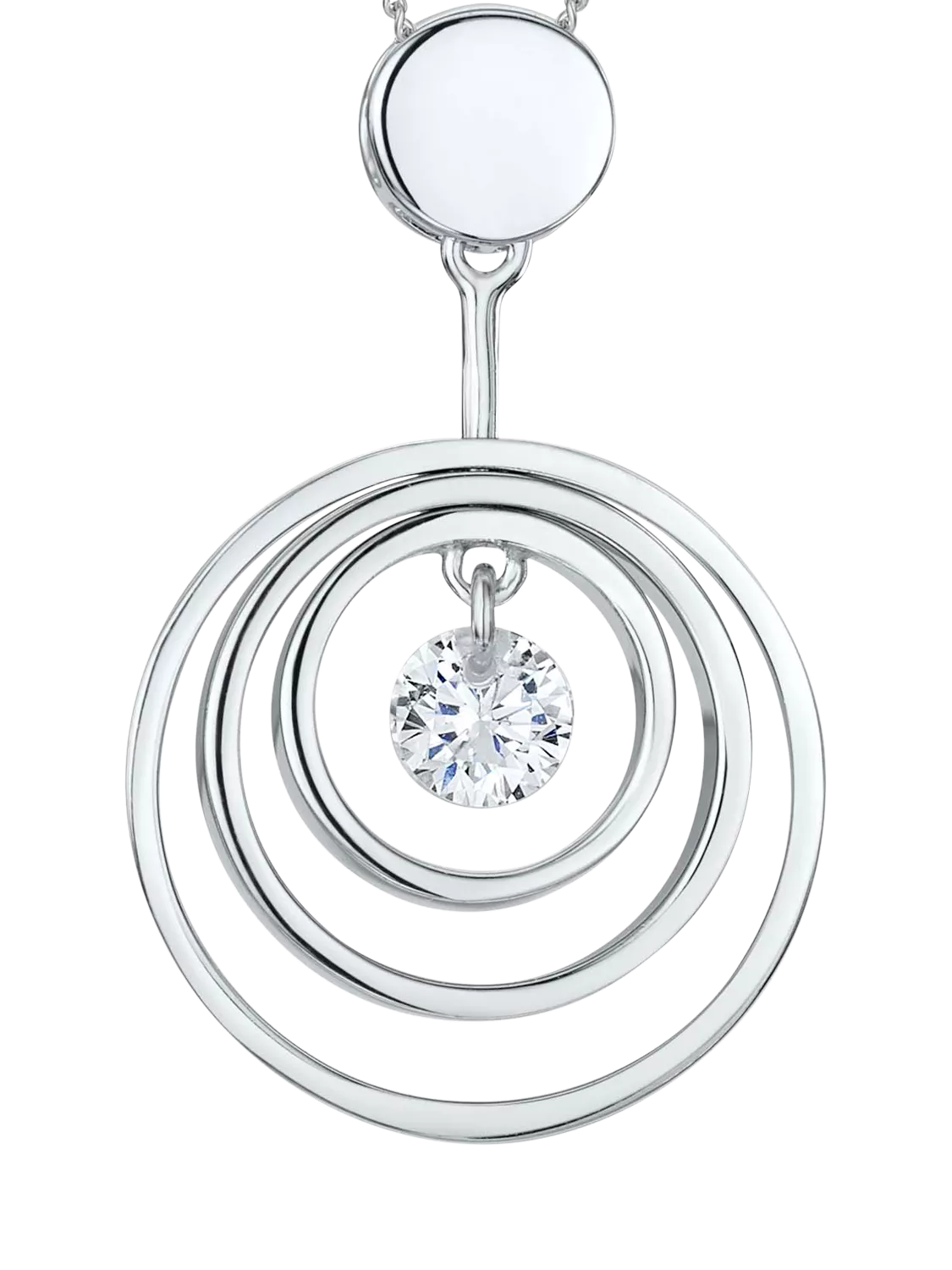 Jools by Jenny Brown open circles pendant, cubic zirconia, imported from the UK