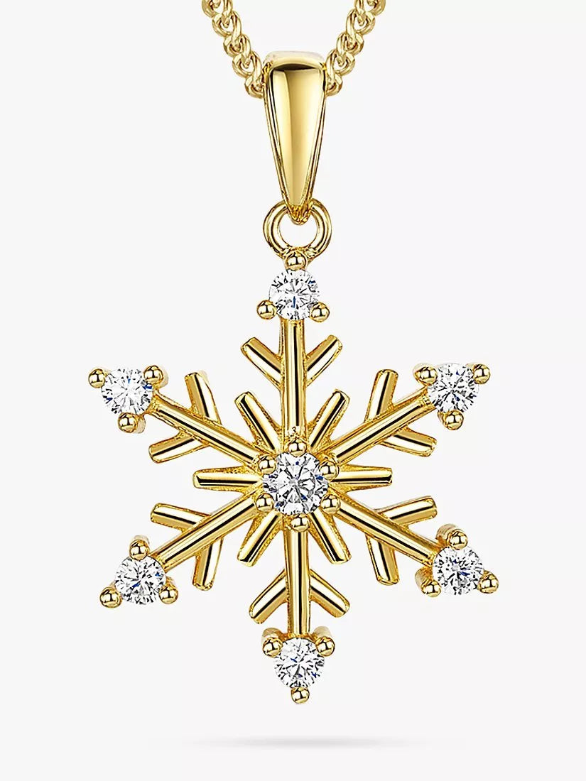 Jools by Jenny Brown Cubic Zirconia Glistening Snowflake Necklace