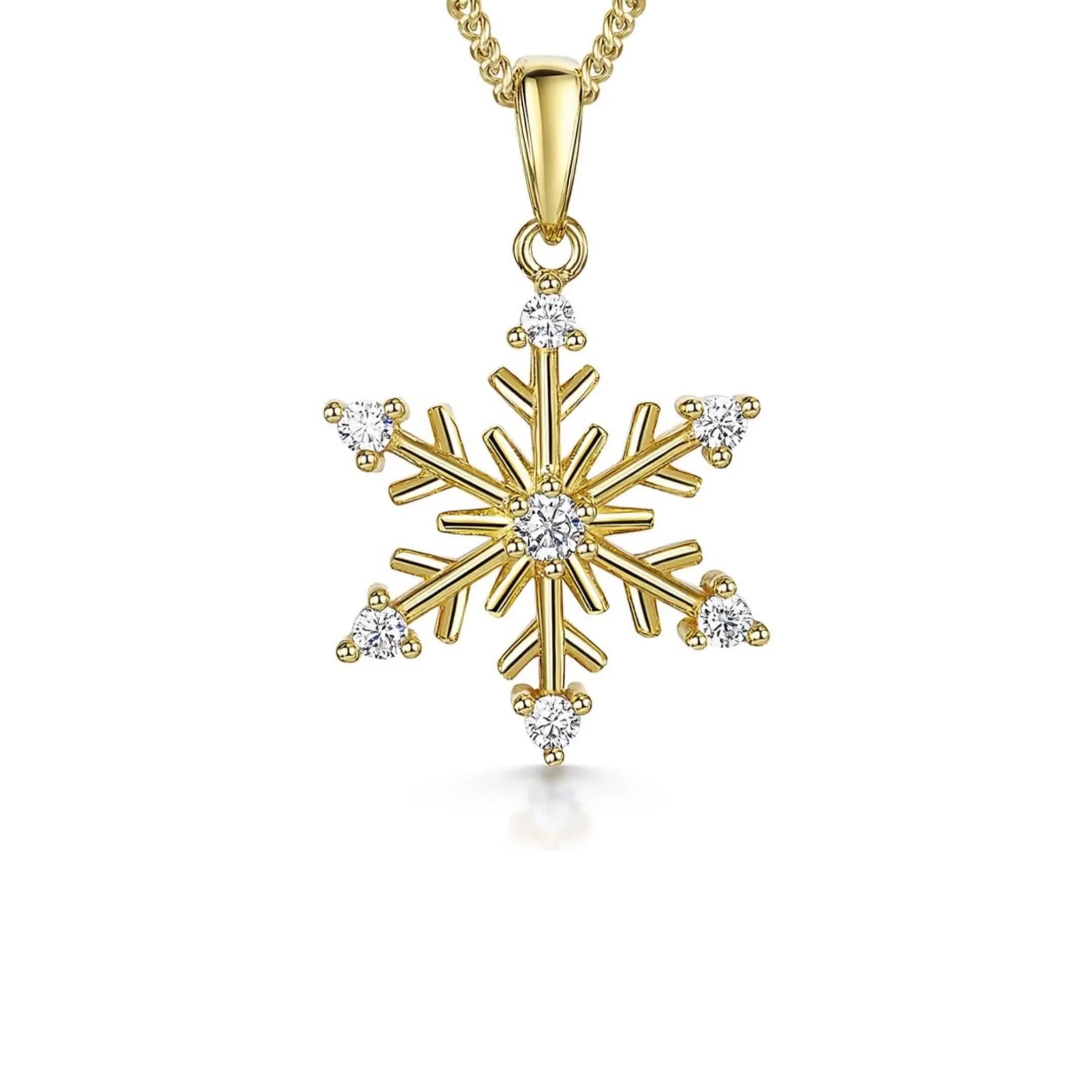 Jools by Jenny Brown cubic zirconia snowflake necklace - British brand