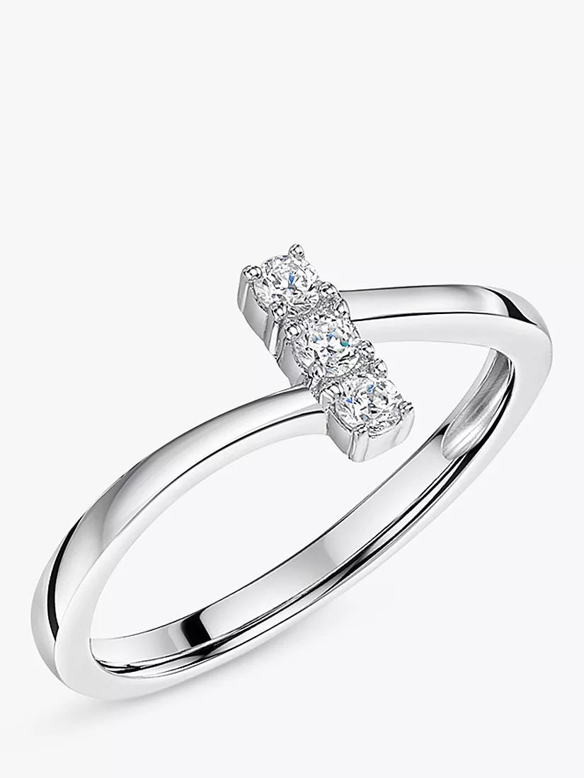 Jools by Jenny Brown small 3 stone cubic zirconia ring, imported from the UK