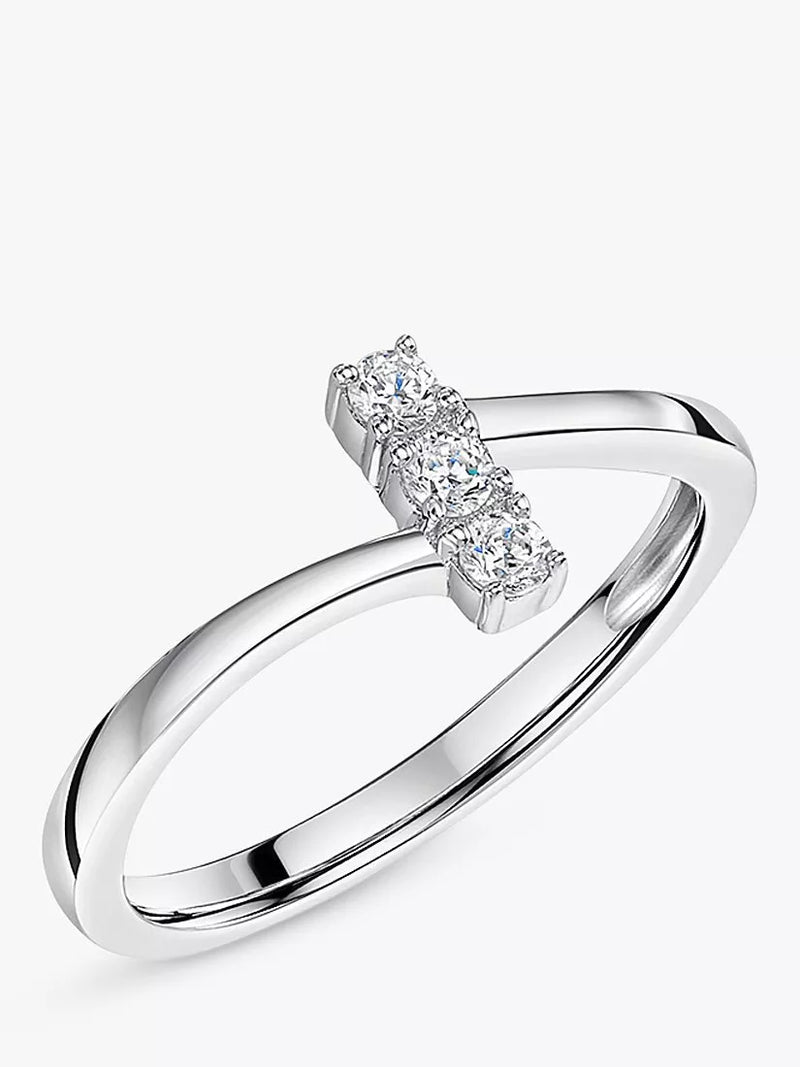 Jools by Jenny Brown small 3 stone cubic zirconia ring, imported from the UK